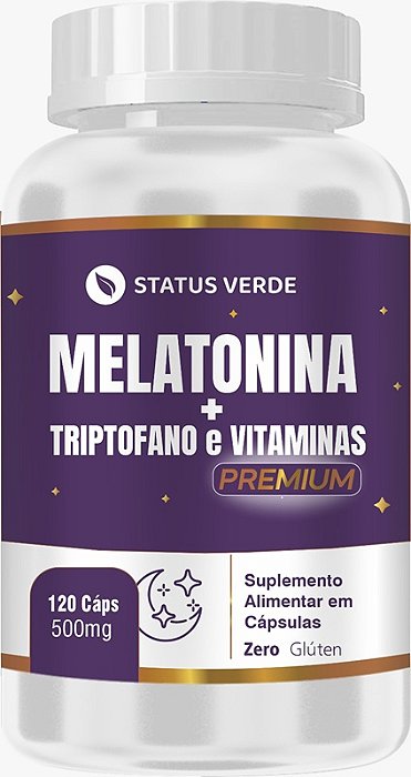 Melatonina + Triptofano e Vitaminas 120 Cápsulas 500mg Status Verde