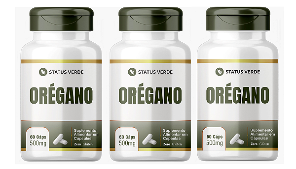 Kit 3 Orégano 180 Cápsulas 500mg Status Verde