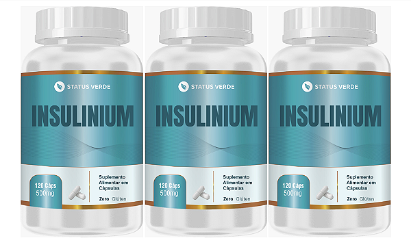 Kit 3 Insulinium 360 Cápsulas 500mg Status Verde