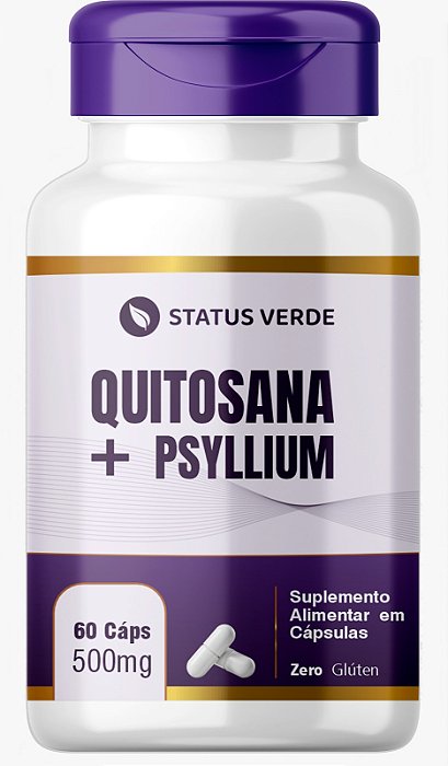 Quitosana + Psyllium 60 Cápsulas 500mg Status Verde