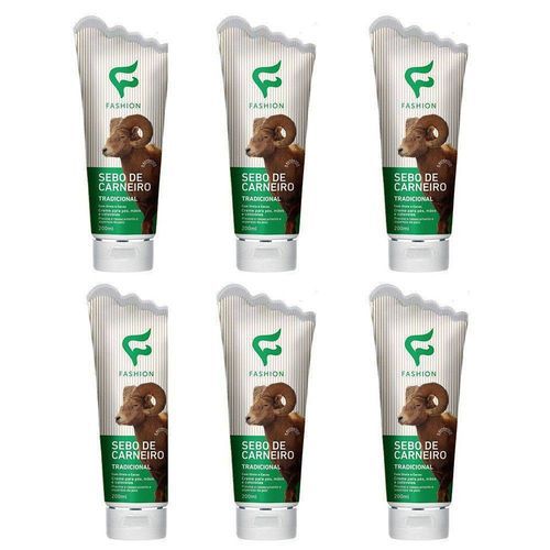Kit 06 Cremes Hidratante Sebo De Carneiro Tradicional 200 Ml Fashion