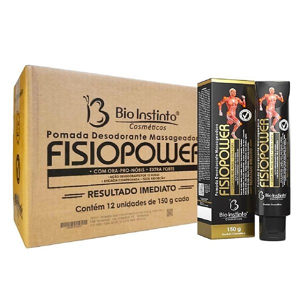 Kit 12 Pomada Massagem Fisio Power Ledore Bio Instinto 150g