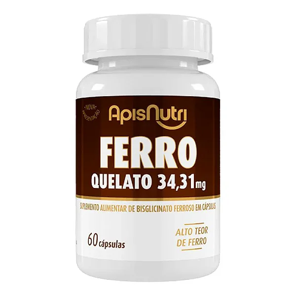 SUPLEMENTO MINERAL DE FERRO 280MG 60 CÁPSULAS - APISNUTRI