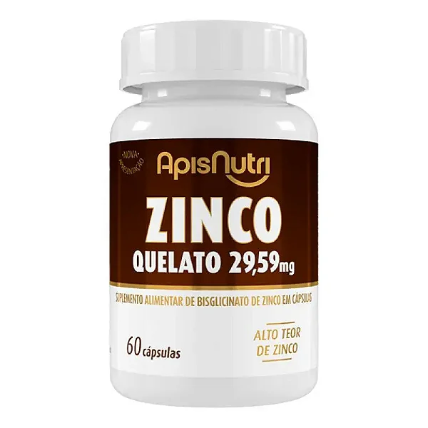 SUPLEMENTO MINERAL DE ZINCO 280MG 60 CÁPSULAS - APISNUTRI