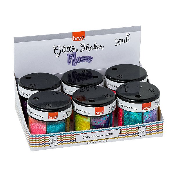Glitter Shaker Neon 60g - 6 cores  - Unidade