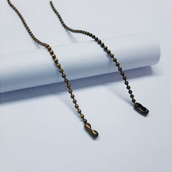 Corrente Ouro Velho 1.5mm - Bolinhas - 10 unid