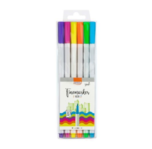 Canetinha Hidrográfica Finemarker 1.0mm - 6 Cores Neon