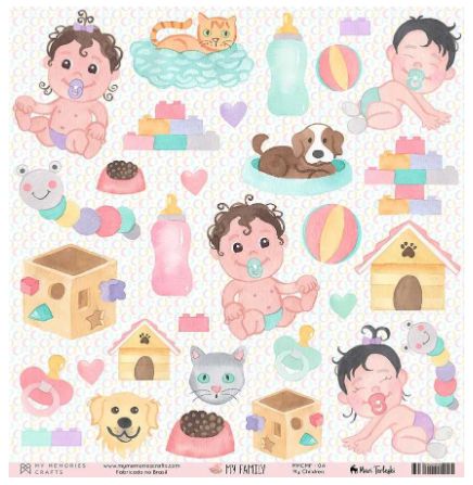 Scrap Dupla Face My Family - MMCMF-04
