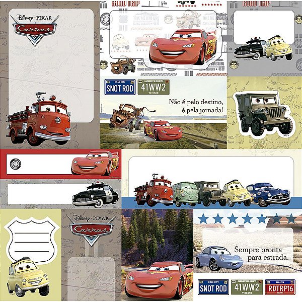 Scrap Dupla Face Carros 2 Tags - 19678 - Toke e Crie
