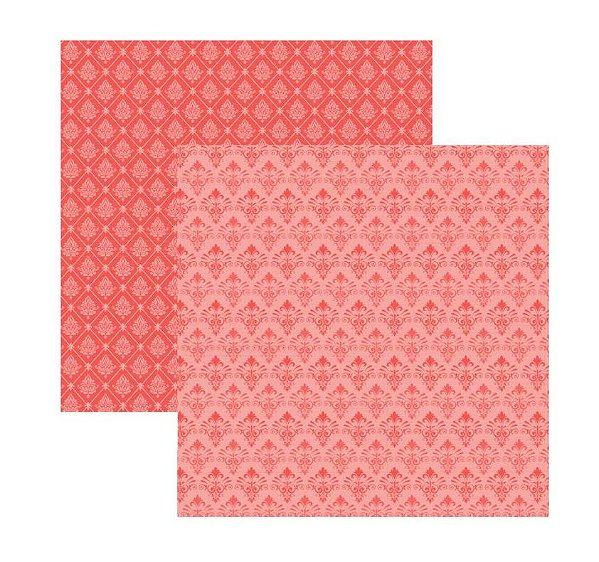 Scrap Dupla Face Básico Luxo - Coral Arabesco - 21507