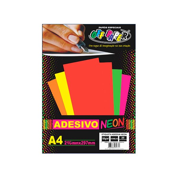 Etiqueta Adesiva Neon 100g - 20 Folhas