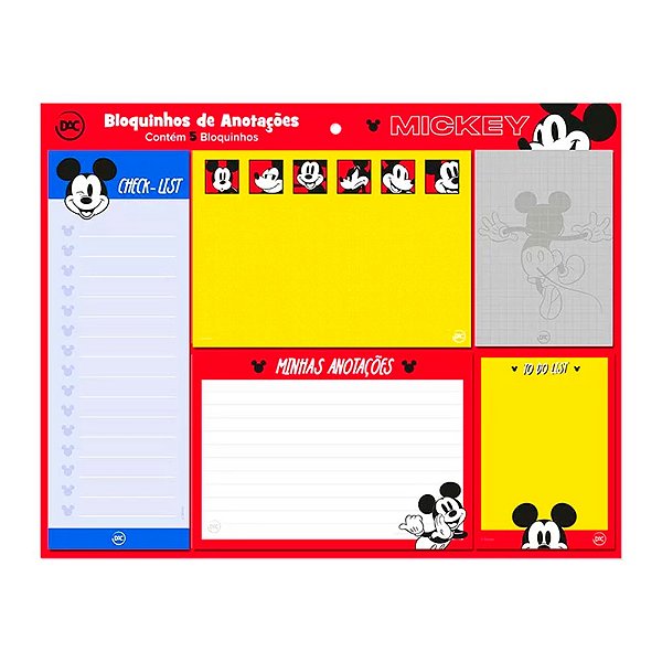 Blocos para Anotações Mickey - 5 Modelos