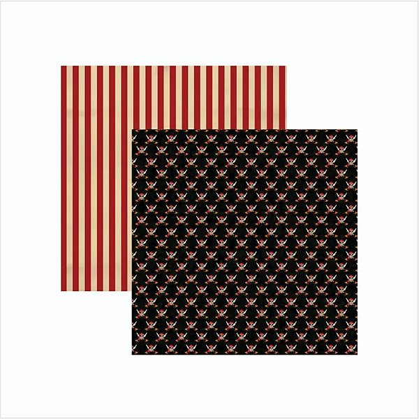Papel Scrap Dupla Face Piratas Caveiras - 16201