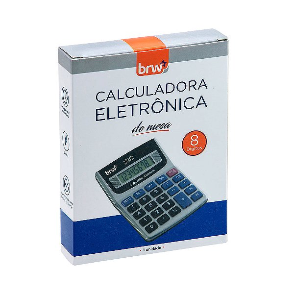 Calculadora média 8 dígitos Prata - BRW