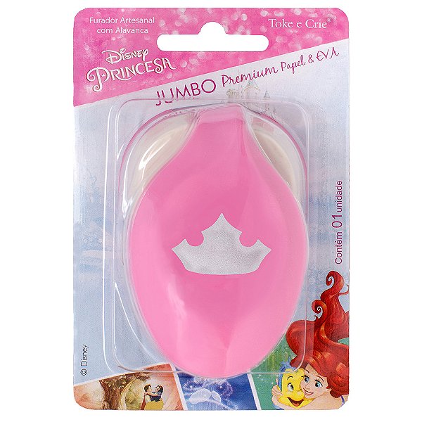 Furador Artesanal Jumbo Coroa Princesas - Premium - 15,9mm x 24,6mm - Disney