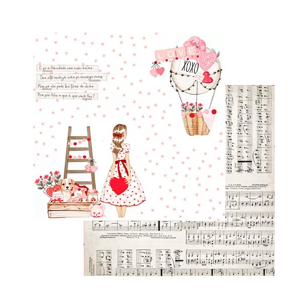 Papel para Scrapbook - Coleção Sweet Love 1 - Dany Peres Design