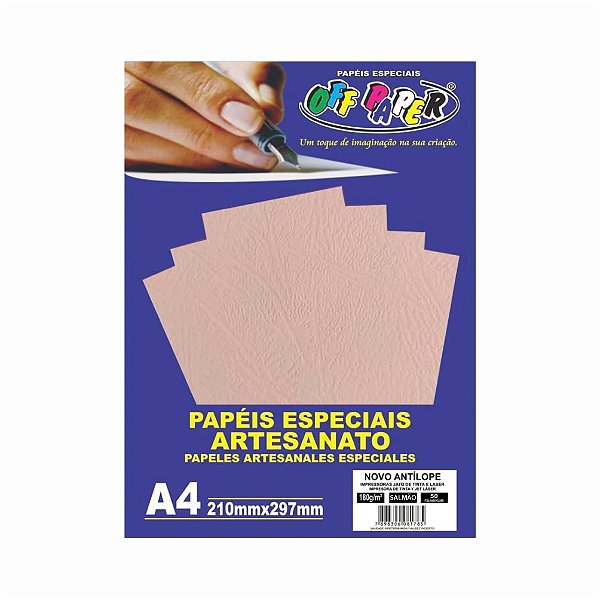 Papel Textura Novo Antilope - Salmão - A4 180g 50 folhas - Off Paper