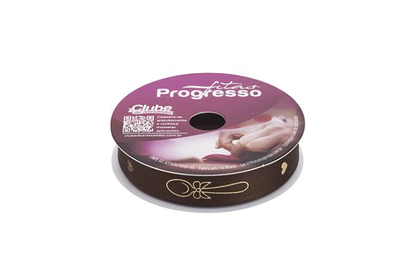 FITA DE CETIM DECORATIVA PÁ DE BRIGADEIRO COM 15 mm DE LARGURA EM ROLO 10 METROS
