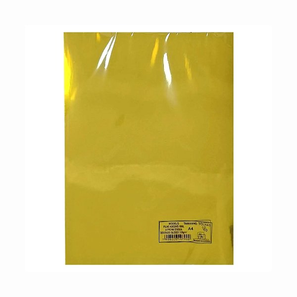 Filme Adesivo Vinil Dourado Brilho Glossy A4 135g À Prova D'Água Filme Adesivo PVC com 10 Folhas