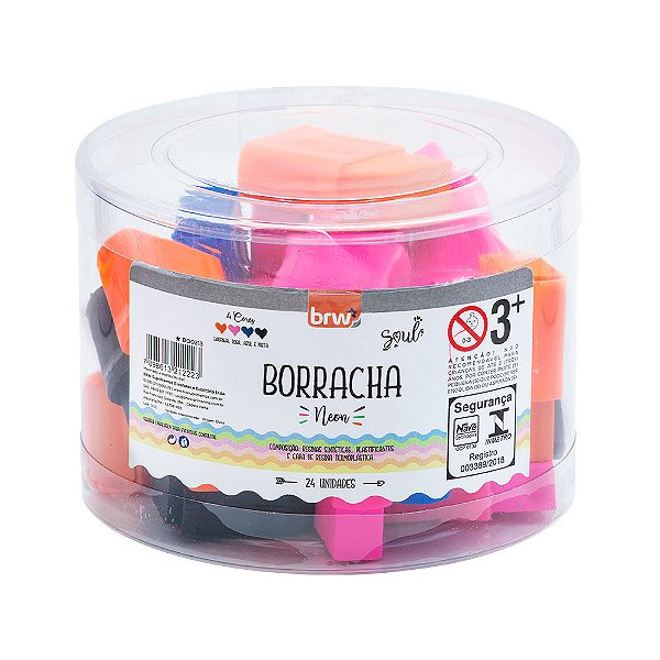 BORRACHA PEQUENA COM CAPA, NEON- BRW