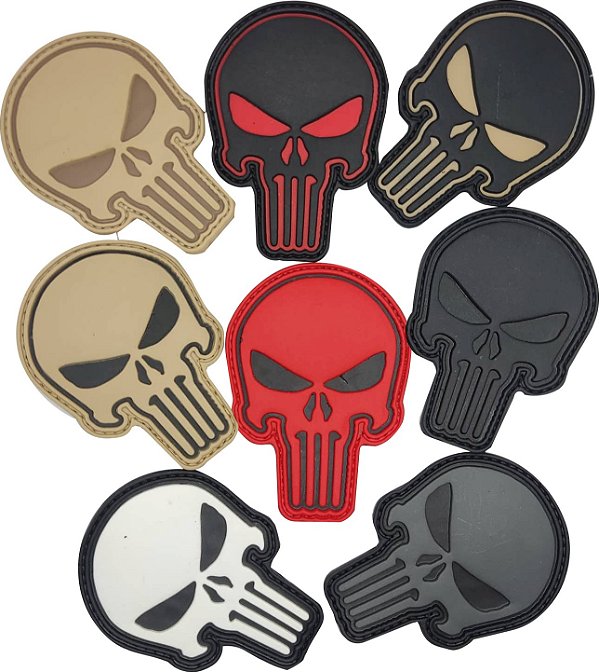 Kit  Patches justiceiro punisher Emborrachado Airsoft