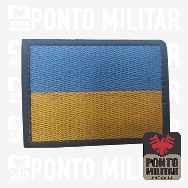 Bandeira da Ucrânia Patch Bordado 7x5cm - Ponto Militar
