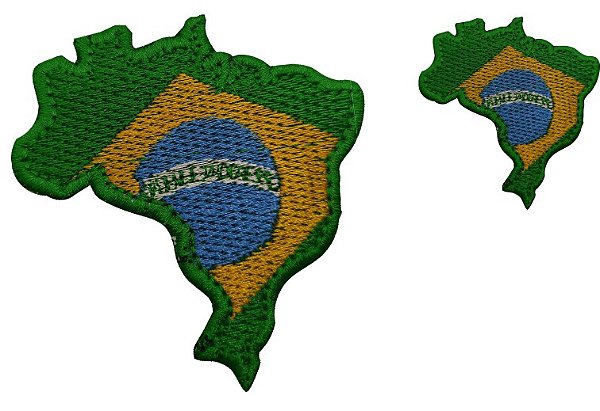 Patch Mapa do Brasil Bordado C/Velcro