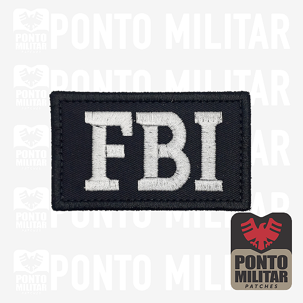 Emblema FBI Patch Bordado C/Velcro 7x5cm - Ponto Militar - Patches  Militares Emborrachado e Bordados