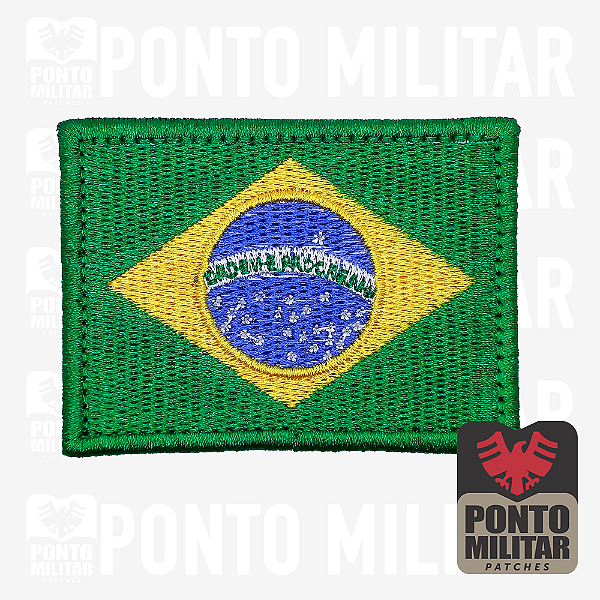 Bandeira Do Brasil Patch Bordado  7x5cm - Ponto Militar