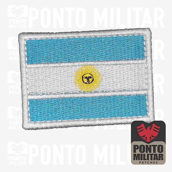 Bandeira da Argentina Patch Bordado  7x5cm - Ponto Miliar