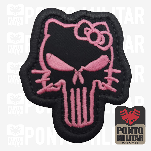 Justiceira Hello Kitty  Patch Bordado - Ponto Militar