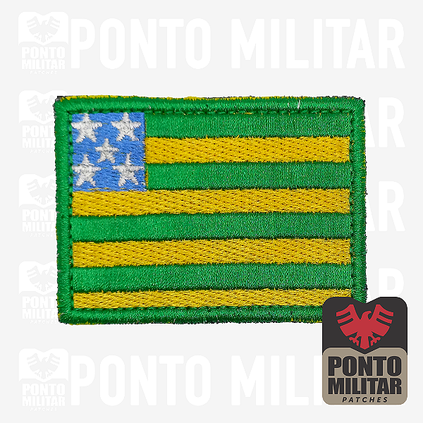 Bandeira Estado Goiás Patch Bordado 7x5cm - Ponto Militar
