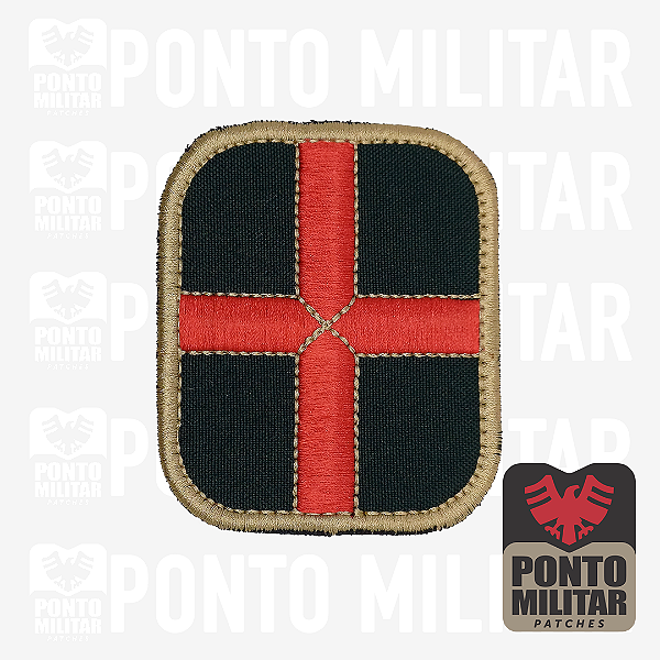 Emblema Tag Médico Patch Bordado 8x7cm - Ponto Militar