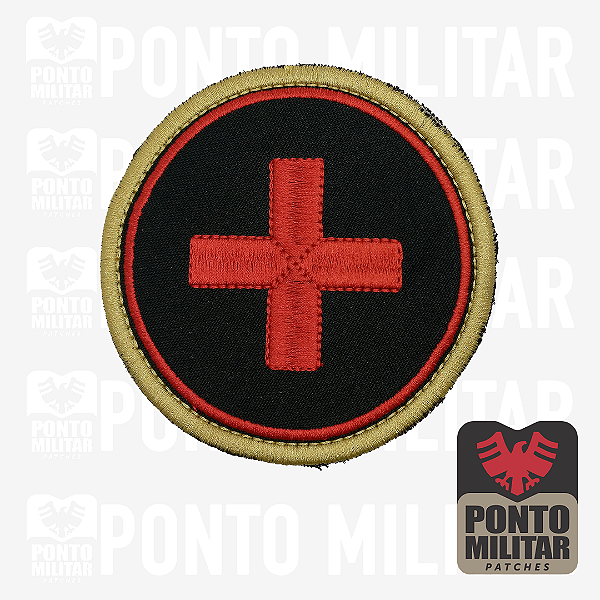 Médico Emblema Grande Redondo Patch Bordado 10,5cm - Ponto Militar