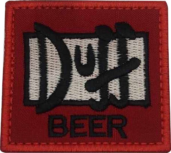 Patch Bordado Duff Beer C/Velcro Ponto Militar
