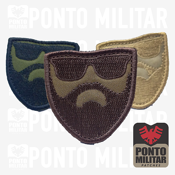 Barbudos Emblema Patch Bordado - Ponto Militar