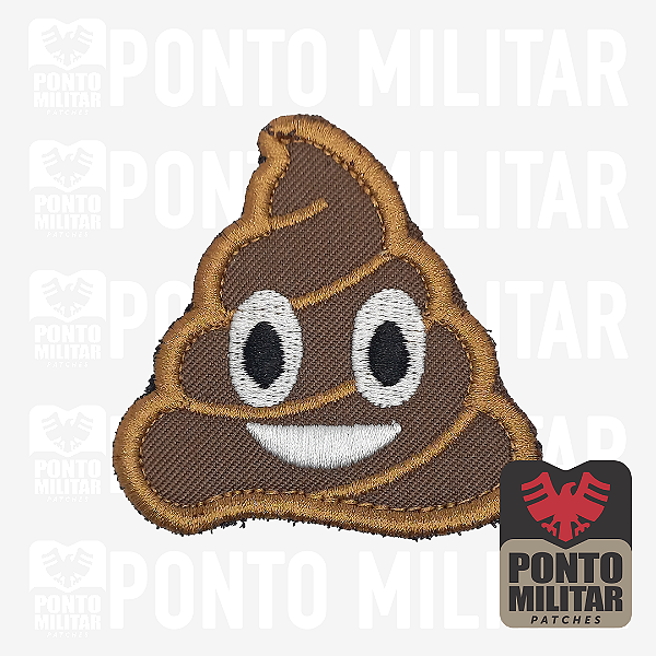 Emoji Coco Tático Patch Divertido Bordado - Ponto Militar