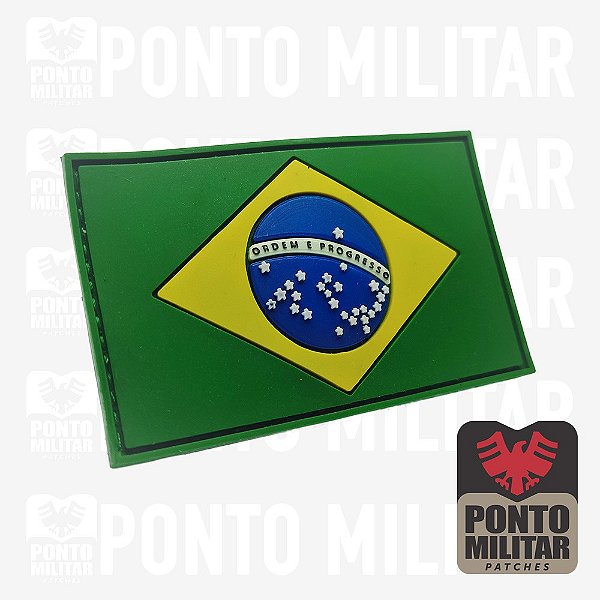 Bandeira do Brasil emborrachada em 3d Airsoft