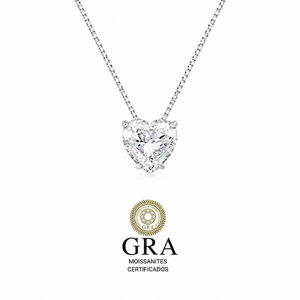 Colar Moissanite Coração