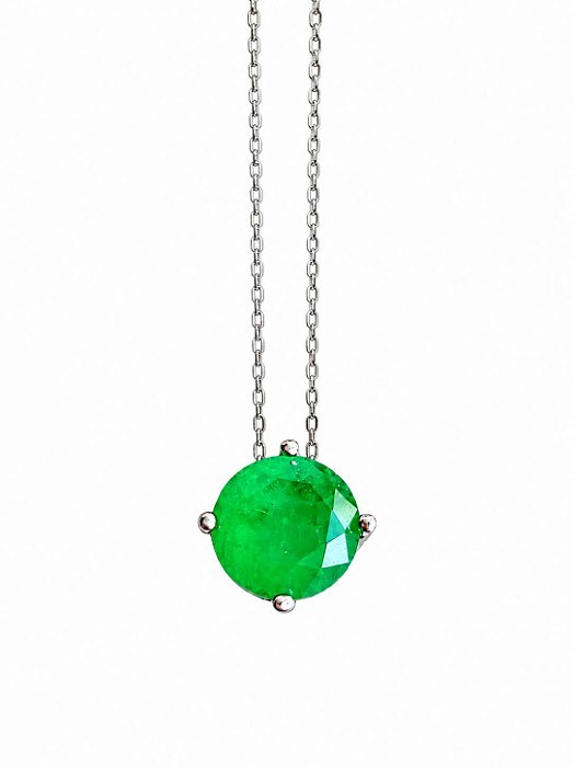 Colar Ball Prata925 Esmeralda 6MM