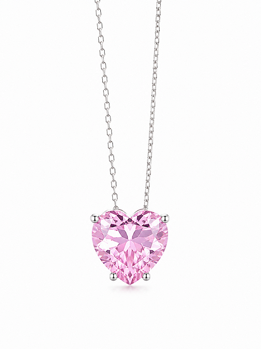 Colar Coração Kunzita Rosa
