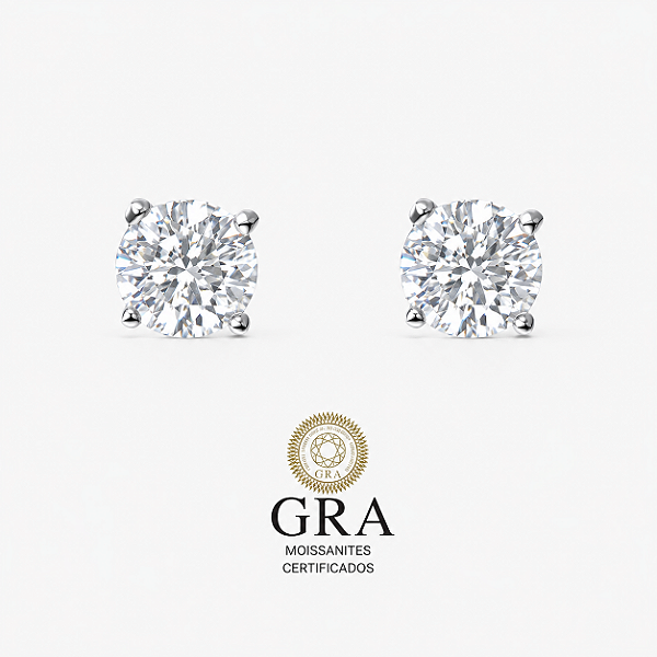 Brinco Moissanite 8mm Prata925