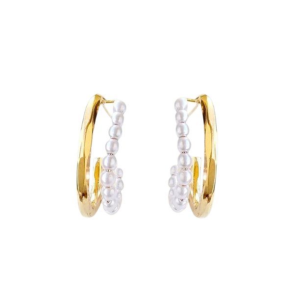 Brinco Earhook Gold x Pérola