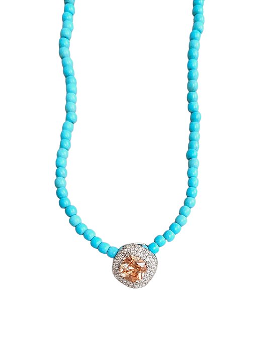 Colar Turquesa e Morganita