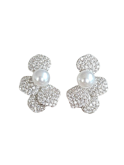 Brinco Pétalas Cravejada