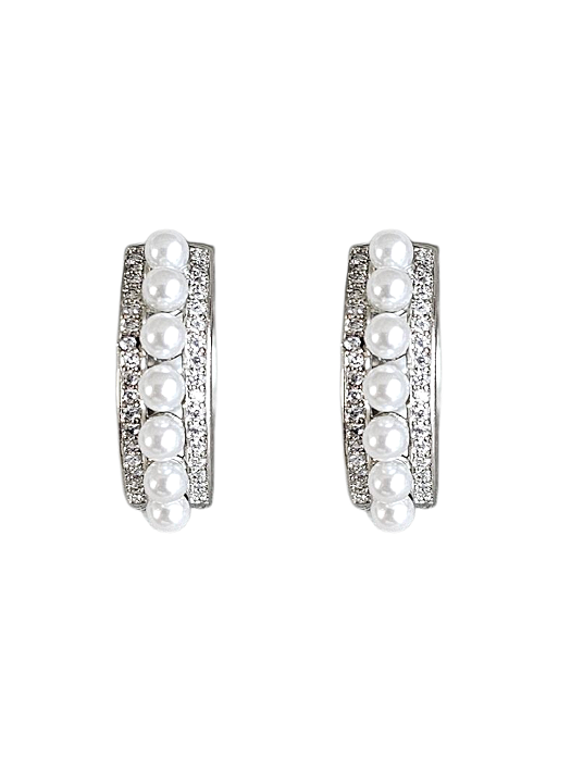 Brinco Argola Pérolas Cravejada Calssic