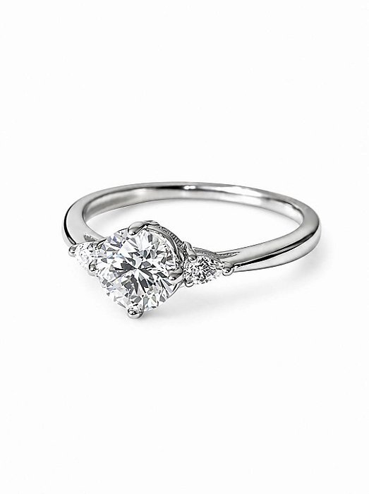 Anel Solitário Tri Moissanite Prata925