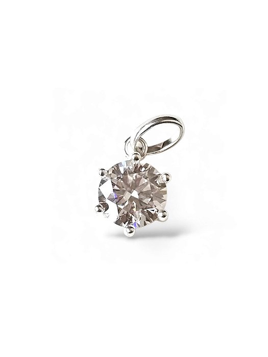 Pingente Moissanite 6,5mm Prata925