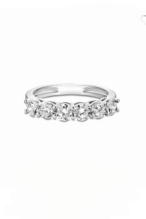 Anel Moissanite Meia Aliança 3mm Prata925