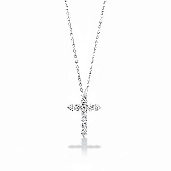 Colar Moissanite Cruz Prata925